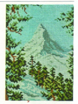 MILLER Gobelin "Gebirge im Winter" ca.15x20