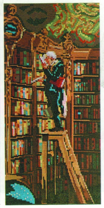 MILLER Gobelin "Der Bücherwurm"  ca.27x50