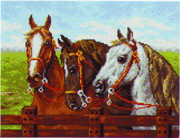MILLER Gobelin  "drei Pferde" ca.30x40