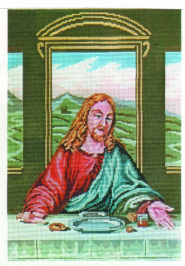 MILLER Gobelin "letzt.Abendmahl - Jesus" ca.40x50