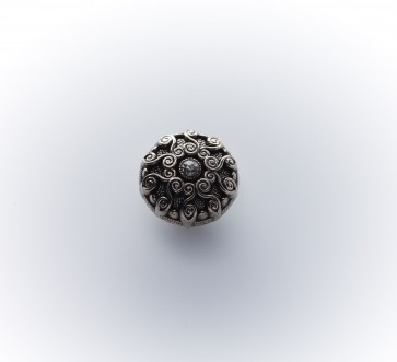 18mm Straßknopf Trachten, altsilber