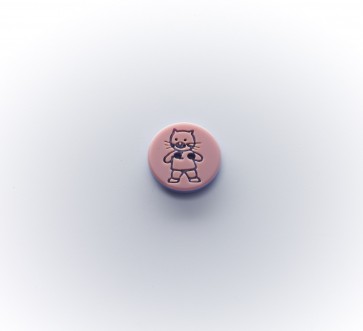 15mm Kinderknopf Kitty Polyester 2-loch