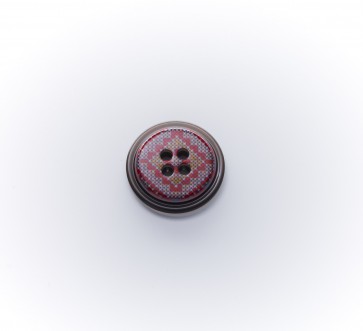 15mm Knopf Polyester, 4-loch bedruckt.
