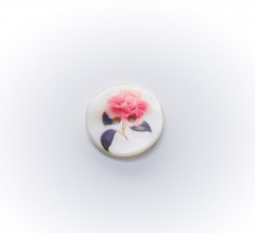15mm Polyesterknopf 2-loch, m.Rose