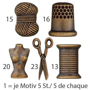 Union Knopf Poly.-Kn. metall. Spule 13mm 18St