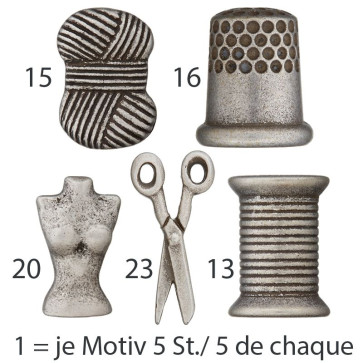 Union Knopf Poly-Kn. metall. Fingerhut 16mm 18St