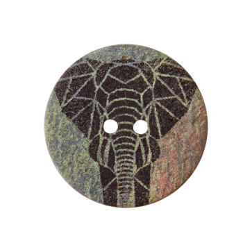 Union Knopf Poly.-Kn. 2-Loch Elefant 23mm mehrf 12St