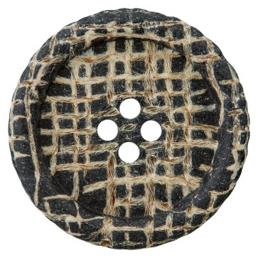 Union Knopf Holz/Jute/Polykn 4-Loch 28mm 15St