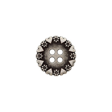 Union Knopf Metal Kn 4L Herzen 18mm - 25St