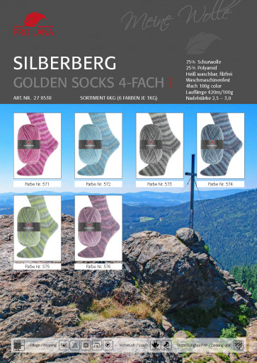 PRO LANA Golden Socks Silberberg 4fach 10x100g