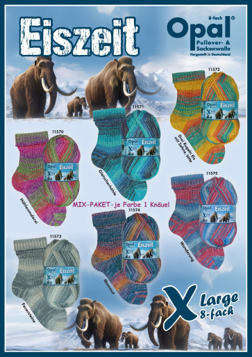 Opal XLarge Eiszeit  8-fach (6x1Knäuel)