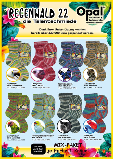 Opal Regenwald 22 4fach (8x1Knäuel)