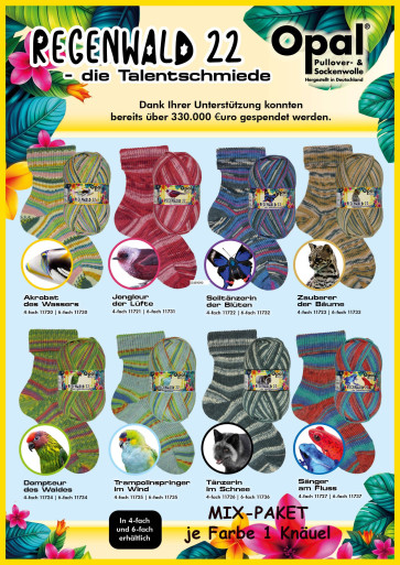 Opal Regenwald 22 6fach (8x1Knäuel)