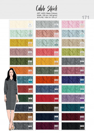 Stoff Tr. F24 Cably knitted melange/plain colours 150cm