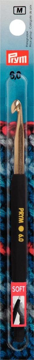 Prym Woll-Häkelnadeln Soft-Griff ALU 14 cm 6,00 mm silberfarbig