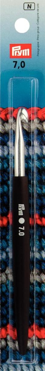 Prym Woll-Häkelnadeln Soft-Griff ALU silberfarbig 16 cm 7,00 mm
