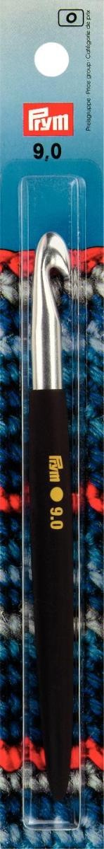 Prym Woll-Häkelnadeln Soft-Griff ALU silberfarbig 16 cm 9,00 mm