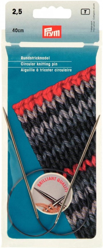 Prym Rundstricknadeln MS 40 cm 2,50 mm silberfarbig
