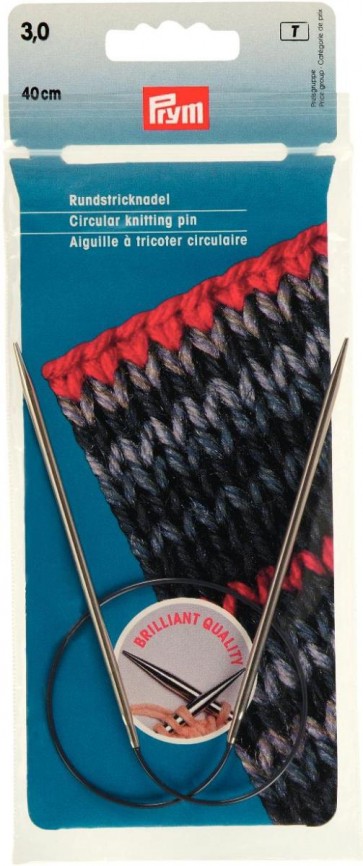 Prym Rundstricknadeln MS 40 cm 3,00 mm silberfarbig