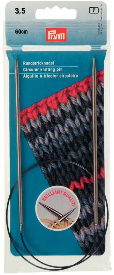 Prym Rundstricknadeln MS 60 cm 3,50 mm silberfarbig