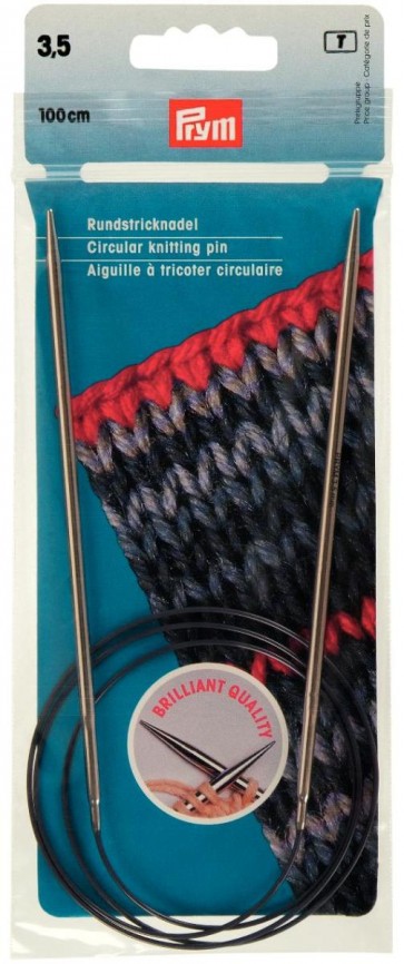 Prym Rundstricknadeln MS 100 cm 3,50 mm silberfarbig