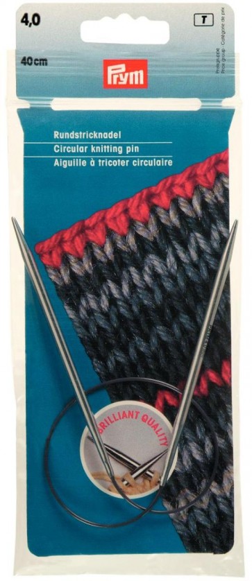 Prym Rundstricknadeln MS 40 cm 4,00 mm silberfarbig