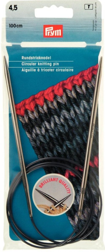 Prym Rundstricknadeln MS 100 cm 4,50 mm silberfarbig