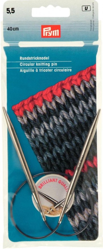 Prym Rundstricknadeln MS 40 cm 5,50 mm silberfarbig