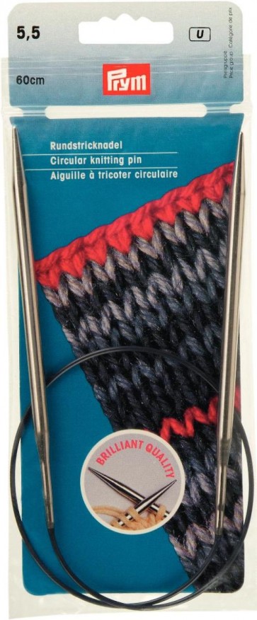Prym Rundstricknadeln MS 60 cm 5,50 mm silberfarbig