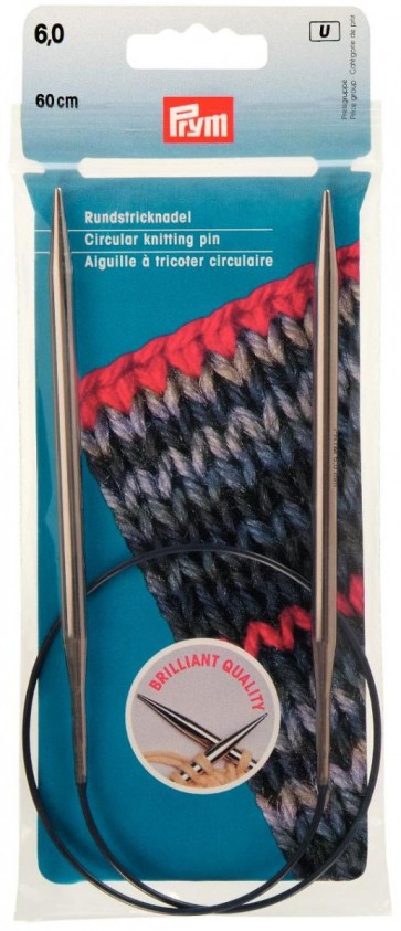 Prym Rundstricknadeln MS 60 cm 6,00 mm silberfarbig