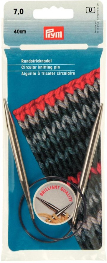 Prym Rundstricknadeln MS 40 cm 7,00 mm silberfarbig