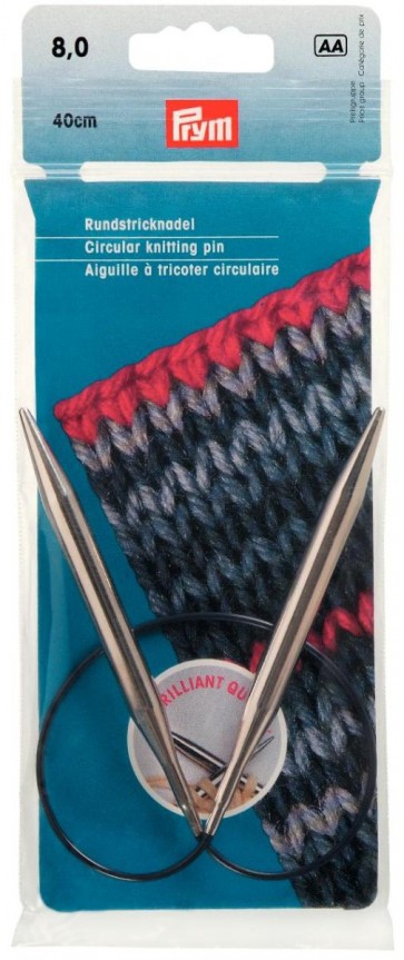 Prym Rundstricknadeln MS 40 cm 8,00 mm silberfarbig