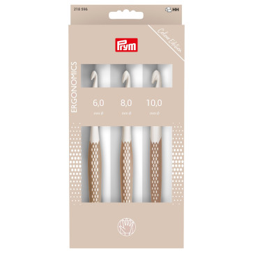 Prym Wollhäkel-Ndl Ergo. Set Taupe 6,8,10mm