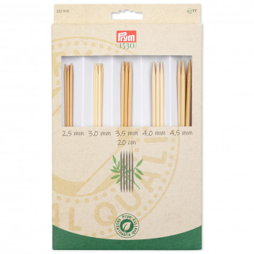 Prym Strumpfstricknadeln BAMBUS Set 20 cm 2,50 mm - 4,50 mm