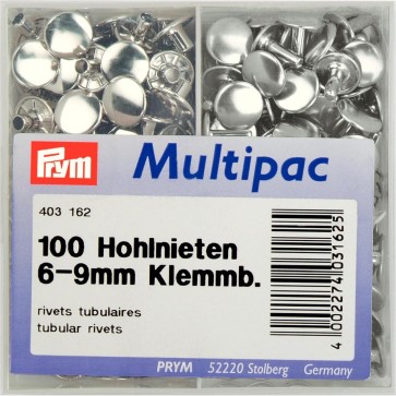 Prym Hohlnieten Klemmber. 6-9 mm MS silberfarbig