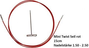 ChiaoGoo Mini Twist Seil rot 15cm für Nadelst. 1.50 - 2.50