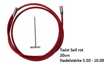 ChiaoGoo Twist Seil rot 20cm für Nadelst. 5.50 - 10.00