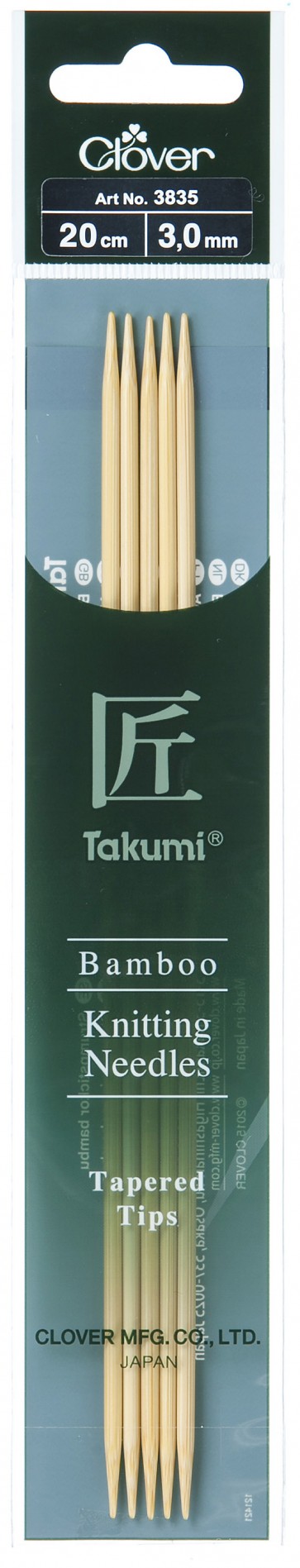 CLOVER Strumpfstrickndl Bambus Takumi 20cm/3.00mm