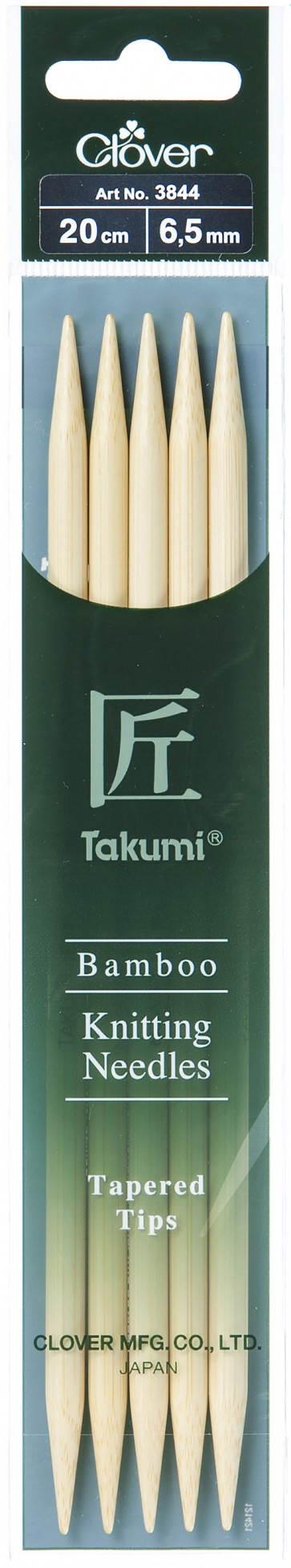 CLOVER Strumpfstrickndl Bambus Takumi 20cm/6.50mm