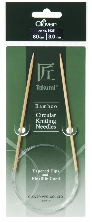 CLOVER Rundstrickndl. Bambus Takumi 80cm/3.00mm