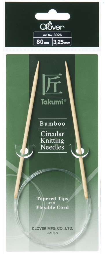 CLOVER Rundstrickndl. Bambus Takumi 80cm/3.25mm