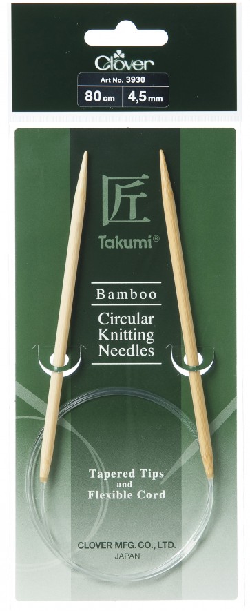 CLOVER Rundstrickndl. Bambus Takumi 80cm/4.50mm