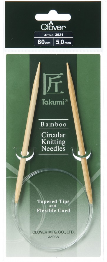 CLOVER Rundstrickndl. Bambus Takumi 80cm/5.00mm