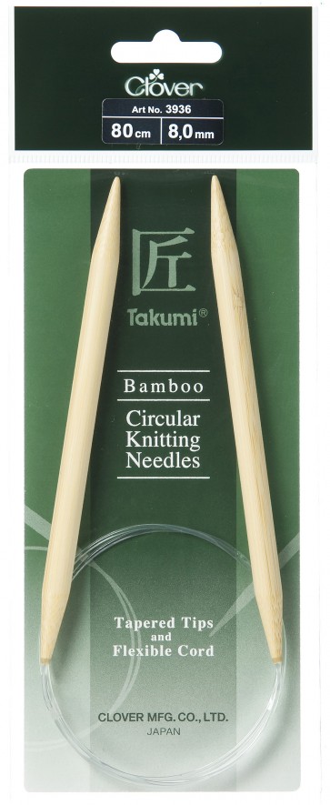 CLOVER Rundstrickndl. Bambus Takumi 80cm/8.00mm