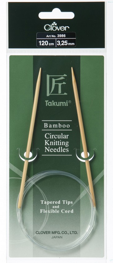 CLOVER Rundstrickndl. Bambus Takumi 120cm/3.25mm