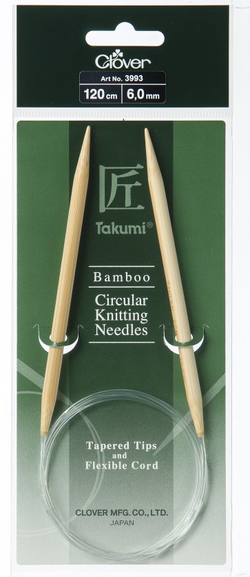 CLOVER Rundstrickndl. Bambus Takumi 120cm/6.00mm