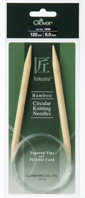 CLOVER Rundstrickndl. Bambus Takumi 120cm/8.00mm