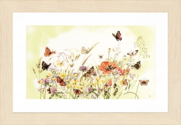 LAN. Zählmusterpackung Schmetterlinge & Blumen 56x32cm