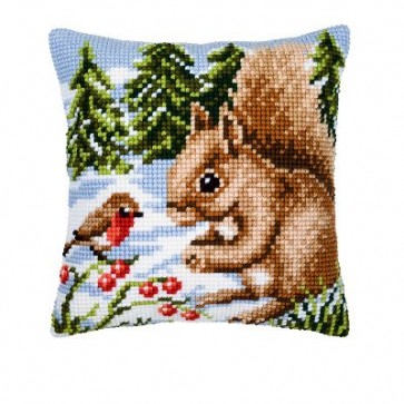 VER Kreuzstichkissenpackung Eichhörnchen im Schnee