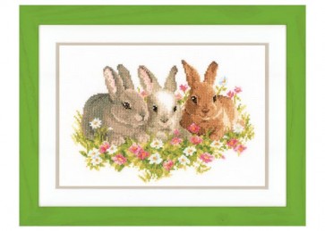 VER Zählmusterpackung Kaninchen im Blumenbeet